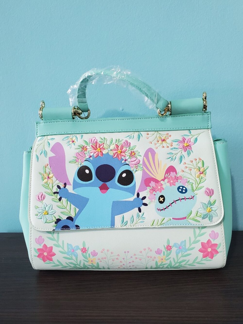NWT Loungefly Disney Lilo & Stitch Floral Stitch & Scrump Bag Crossbody Purse